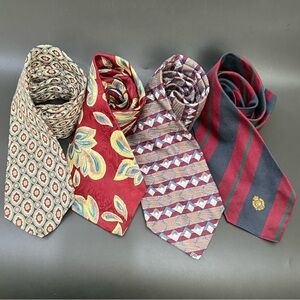 Lot (4) Assortment of Vintage Silk Men’s Tie Neckties